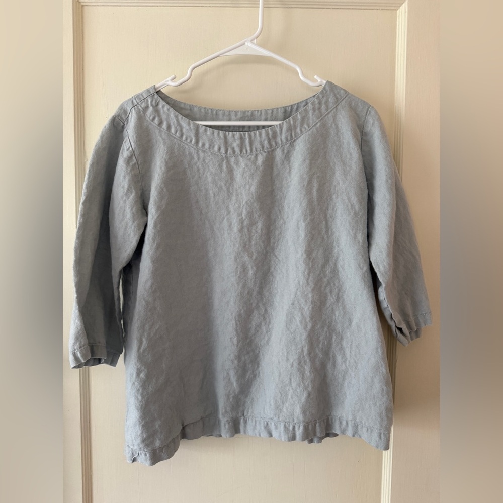 Not Perfect Linen Loose linen top JANUARY, size M/L, cool grey